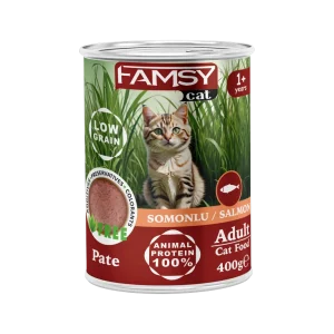 Famsy Yetişkin Kediler için Somonlu Pate Yaş Mama